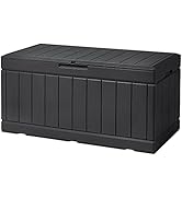Devoko 85 Gallon Deck Box Lockable Resin Outdoor Storage Box waterproof Outdoor Container for Pat...