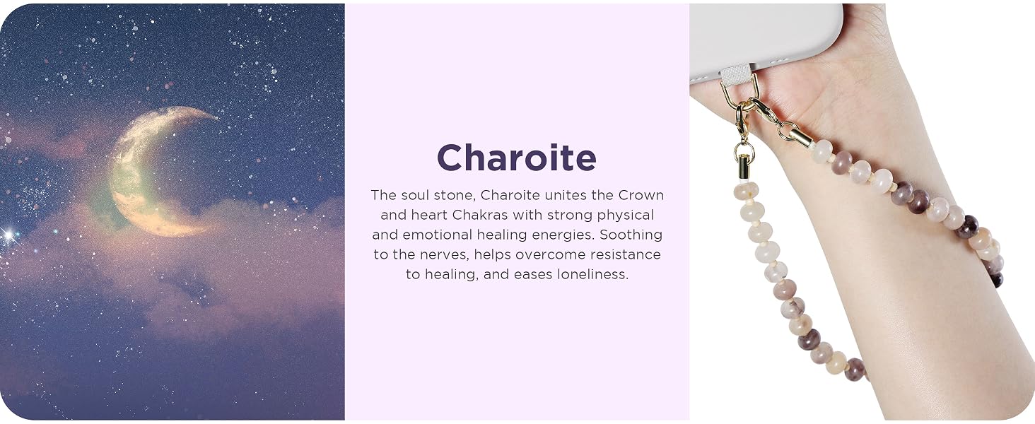 stone phone charm