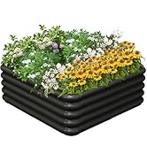 Tigerden 3.0x3.0x1.0ft Raised Garden Bed Kit for Outdoor, PP Material Planter Boxes, Large Garden...