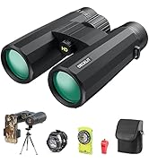 10x42 HD Waterproof Binoculars for Adults High Powered, 22mm Large Eyepieces Enhance Outdoor Adve...