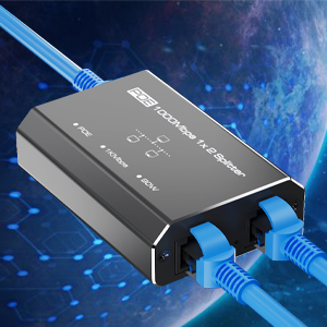 2 Port Gigabit PoE Extender, POE Ethernet Splitter 1 to 2