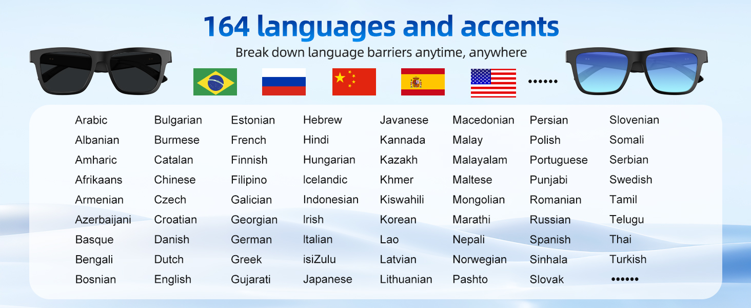 Ai Smart Translation Glasses for Men and Women with Chat GPT Bluetooth Glasses Music Playback