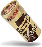 RAW Cones Classic 1-1/4 Size | 50 Pack | Natural Pre Rolled Rolling Paper with Tips &amp; Packing Tub...
