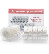 BOMEI PACK Transparent Tape with Dispenser, 10PACK Office Tape Refill Rolls in Dispenser for Gift...