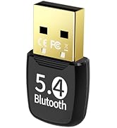 USB Bluetooth Adapter for PC Bluetooth 5.4 Dongle Receiver, Plug &amp; Play Supports Windows 11/10/8....