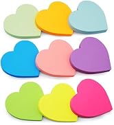 (738 Sheets) Heart Sticky Notes, 9 Pads Super Cute Heart Shaped Sticky Notes Heart Shaped Note Pa...
