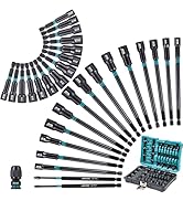 LIBRATON 31PCS Magnetic Nut Driver Set, 1/4" Impact Drill Driver Bit Set, Long Nut Drivers 6INCH,...