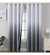 Estelar Textiler Grey and Greyish White Ombre Blackout Curtains for Living Room 84 Inches Long, G...