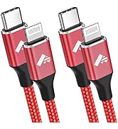 Aiminu USB C to Lightning Cable 6ft 2Pack, Fast iPhone Charger MFi Certified Power USB C iPhone C...