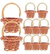 Healvian 10pcs Mini Woven Baskets with Handles,Dollhouse Craft Basket,Miniature Picnic Baskets,We...
