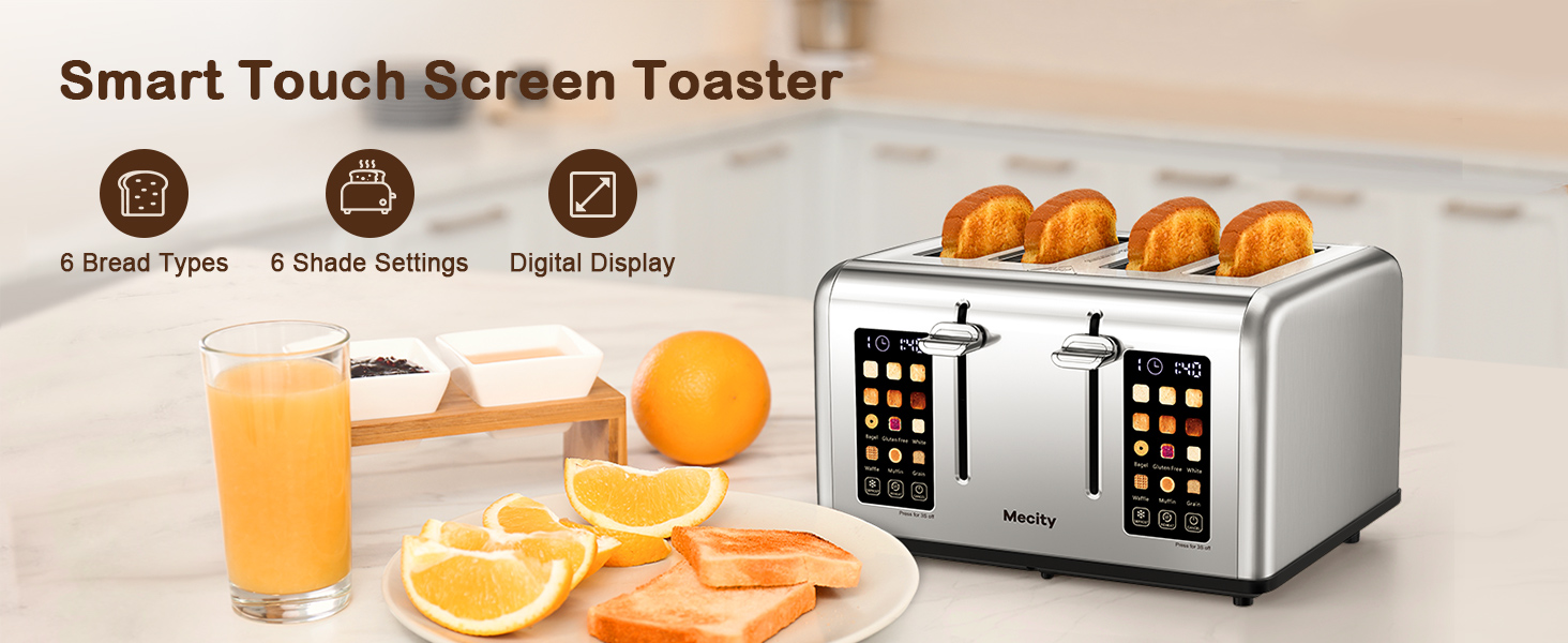 Mecity 4 Slice Smart Touchscreen Toaster