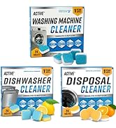 Washing Machine Dishwasher &amp; Disposal Cleaning Tablets - Appliance Refresh Bundle Includes 12 Mon...