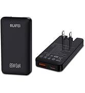 65W Flat USB C Charger - Dual USB C Foldable Plug, Suitable for Super Fast Charging of Samsung Ga...