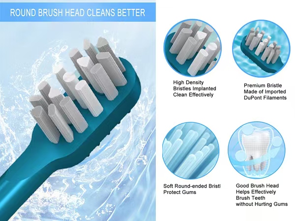 ROUND BRUSH HEAD CLEANS BETTER