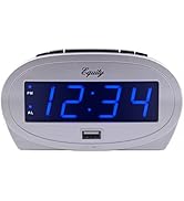 Equity 30025 0.9 in. LED Alarm Clock with USB Charge Port