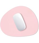 Hsurbtra Mouse Pad, Premium-Textured Small Oval Mousepad 8.7 x 7.1 Inch Pink, Thick 3 mm Anti-Sli...