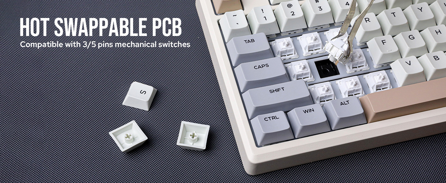 a computer keyboard with a white plastic pcb.