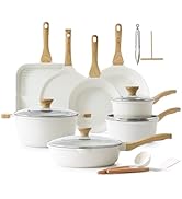 SENSARTE Nonstick Ceramic Cookware Set 23-Piece, Healthy Pots and Pans Set, Non-toxic Kitchen Coo...