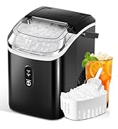 Nugget Ice Makers Countertop with Soft Chewable Pellet Ice, Pebble Ice Maker Machine with Self-Cl...