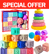 ROHSCE Sensory Toys for Babies 6-12 Months, 23 Pcs Montessori Baby Blocks Rings Balls for Toddler...