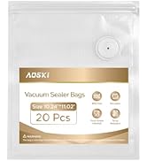 Reusable Vacuum Sealer Bags for Food: 20Pcs (10.24 * 11.02in) BPA-Free Vacuum Seal Bags &amp; 5 Seal ...