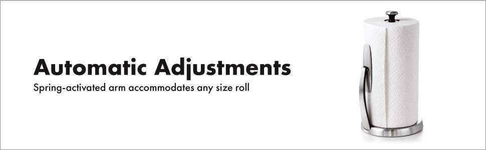 OXO Good Grips SimplyTear Standing Paper Towel Holder, Brushed Stainless Steel