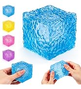 Ice Cube Squishy,Stress Relief Cube, Frosted Honeycomb Ice Cube Squishy Toy, 2.05 ind Super Soft ...