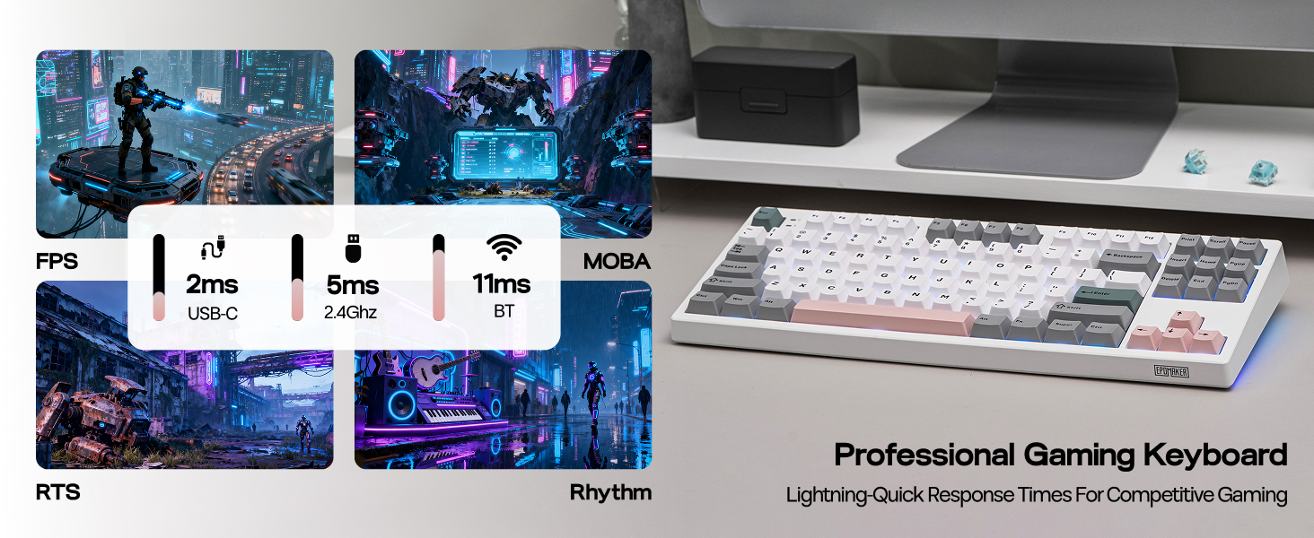 EPOMAKER TH87 Wireless Mechanical Keyboard with 10000mAh Battery