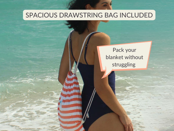 Spacious drawstring bag included