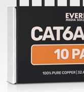 Everest Media Solutions Rotateble Ultra-Slim Patch Cord UTP Ca6A 2ft BLKe 10's Set per Box