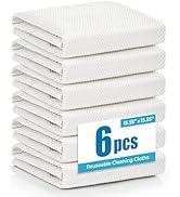 Tekswip Nanoscale Microfiber Cloths 15.55”x 15.55”, Glass Window Mirror Stainless Steel Car Clean...