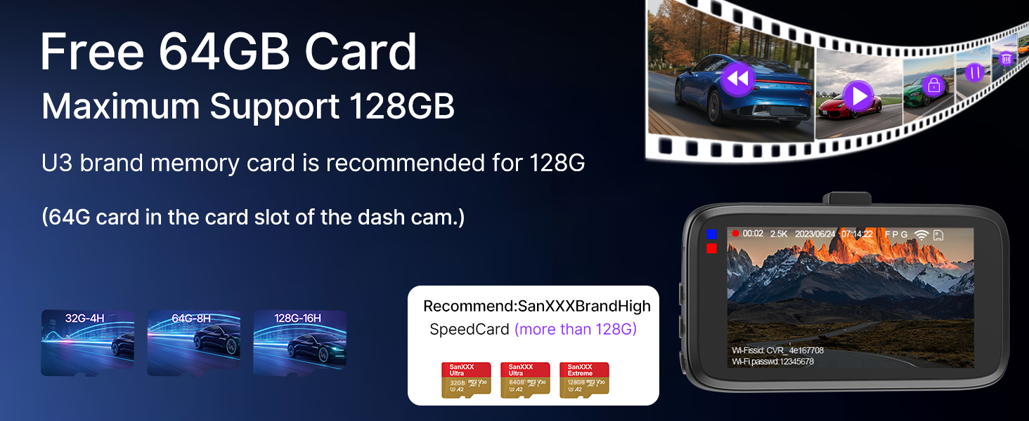 dashcam front and rear camera