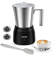 Secura Detachable Milk Frother, 17oz Electric Milk Steamer Stainless Steel, Automatic Hot/Cold Fo...