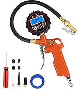FOVAL Digital Tire Inflator with Pressure Gauge 250 PSI Air Chuck Compressor Accessories with Rub...