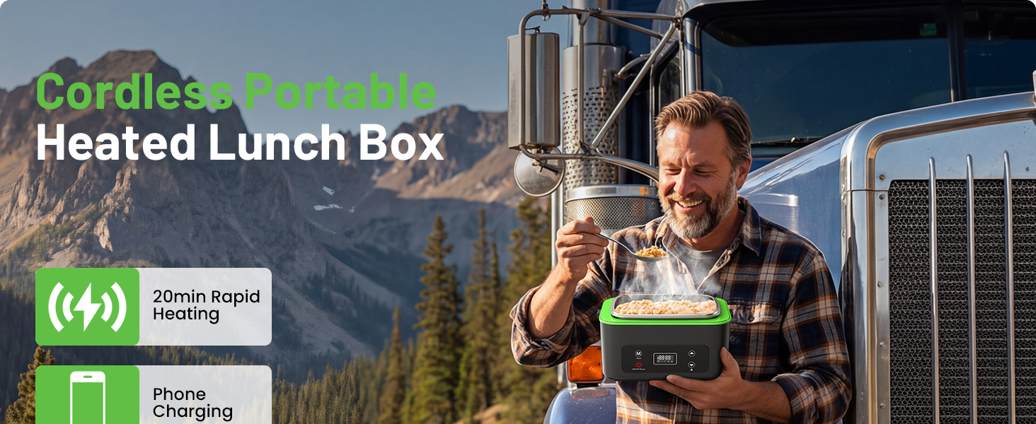 cordless portable heated lunch box