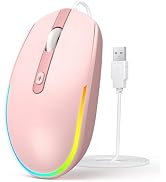 seenda Wired Mouse - USB Computer Mice Wired with RGB Backlit Optical LED Mouse with Attached USB...