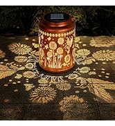 Sunflower Solar Lanterns Outdoor,Hummingbird Gifts Metal Hanging Lights,Waterproof LED Solar Ligh...