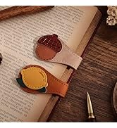 2PCS Vintage Magnetic Leather Bookmark, Leather Magnetic Bookmarks for Women, Magnetic PU Bookmar...