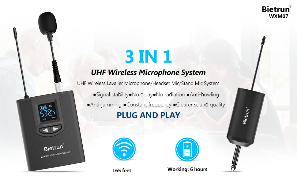 lavalier headset microphone system wireless iphone bluetooth lav lapel mic clip on Handheld 