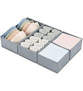 DIMJ Drawer Organizer, Underwear Drawer Organizer Divider, Set of 4 Fabric Drawer Organizer, Dres...
