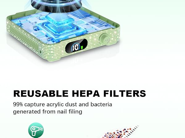 recolector de polvo para uñas