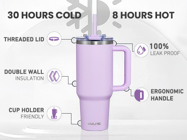 SMLIXE Tumbler with Handle and Straw Lid