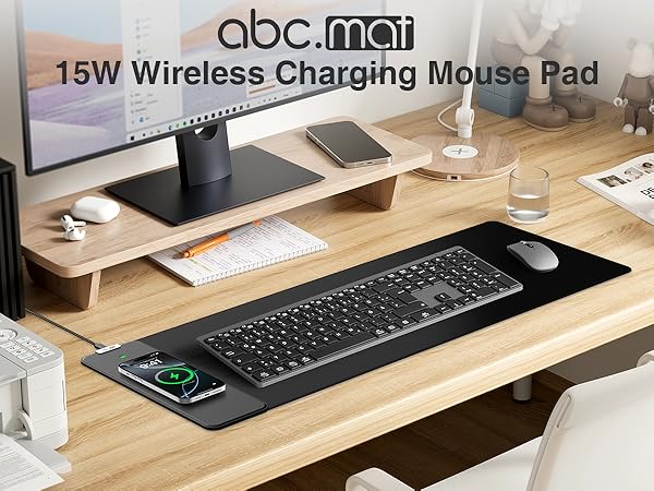 magnetic wireless charging mouse pad