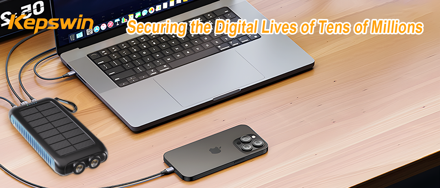 Kepswin Solar-Power-Bank-49800mAh Portable Phone Charger for Outdoor Camping