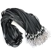 LOCONHA 50 Pack black lanyards Lanyards for Id Badges Lanyards Safety Badge Lanyard 36" with Swiv...