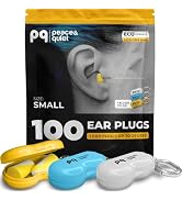 Peace&amp;Quiet PQ Small Ear Plugs for Sleep - 100 Foam Earplugs for Sleeping for Small Ear Canals, N...