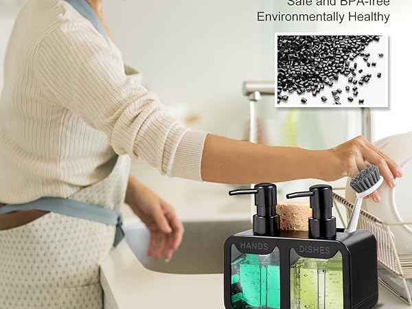 kitchen soap dispenser with sponge holder