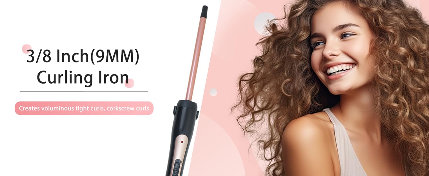 3/8 Inch Small Curling Iron Wand