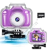 ASIUR Upgrade Kids Waterproof Camera Toys for 3 4 5 6 7 8 Boys Girls, HD Underwater Gifts with 32...