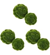 DOITOOL Green Moss Balls Decorative for Bowls: 6 Pcs Fake Moss Balls Faux Decorative Spheres for ...